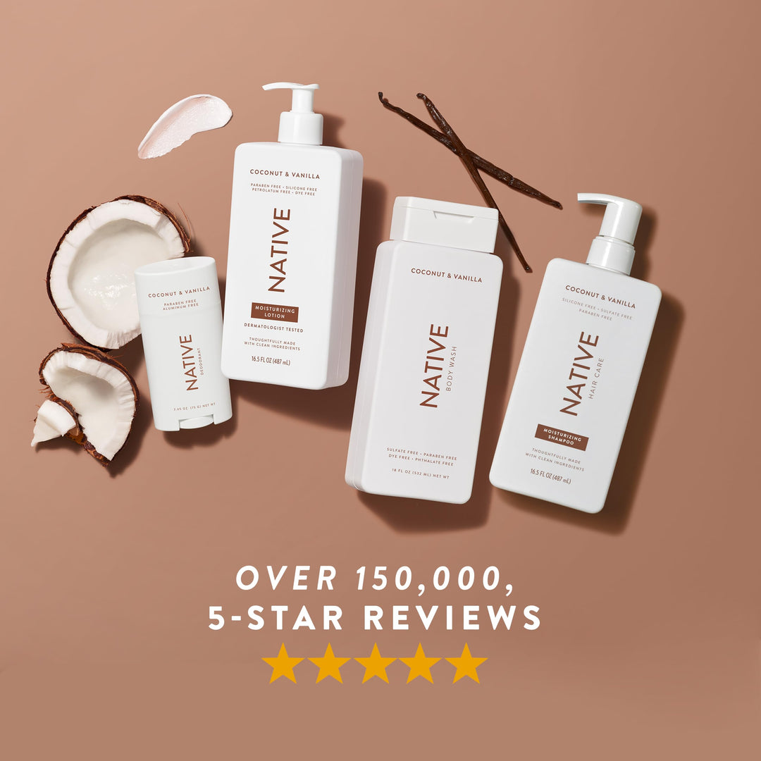Native Deodorant Contains Naturally Derived Ingredients, 72 Hour Odor Control | Deodorant for Women and Men, Aluminum Free with Baking Soda, Coconut Oil and Shea Butter | Coconut & Vanilla
