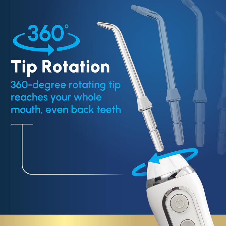 Waterpik Cordless Advanced 2.0 Water Flosser For Teeth, Gums, Braces, Dental Care With Travel Bag and 4 Tips, ADA Accepted, Rechargeable, Portable, and Waterproof, White WP-580, Packaging May Vary Retail $99.99