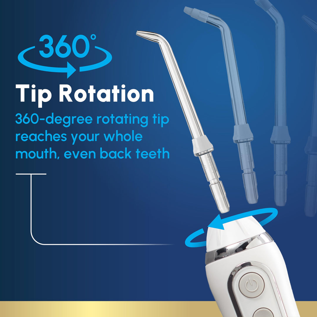 Waterpik Cordless Advanced 2.0 Water Flosser For Teeth, Gums, Braces, Dental Care With Travel Bag and 4 Tips, ADA Accepted, Rechargeable, Portable, and Waterproof, White WP-580, Packaging May Vary Retail $99.99