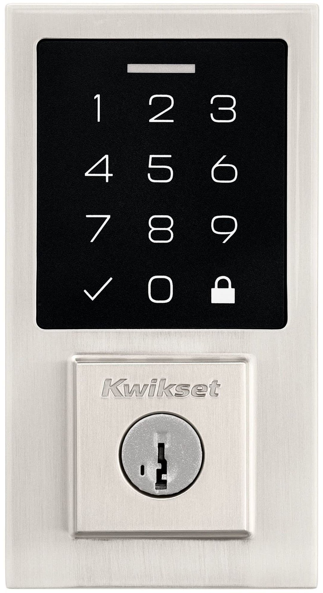 Kwikset 9270CNT-514S Contemporary SmartCode Touchpad Electronic Deadbolt SmartKey Matte Black Finish Retail $124.95