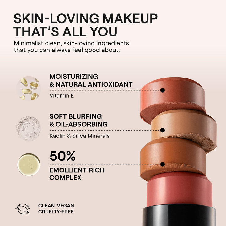 Nudestix Nudies Bronze All Over Matte Bronzing Stick Ã¢â‚¬â€œ 3-in-1 Cream Bronzer for Cheeks, Eyes & Lips with Built-In Brush | Natural Contour & Sun-Kissed Glow | Bondi Bae