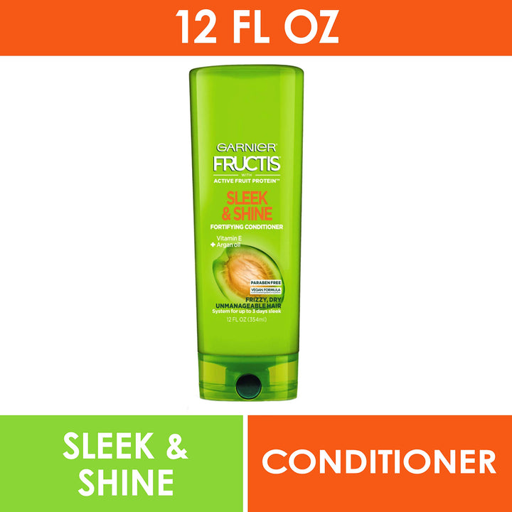 Garnier Fructis Sleek and Shine Conditioner, Frizzy, Dry, Unmanageable Hair, 12 fl; oz. Retail $3.49