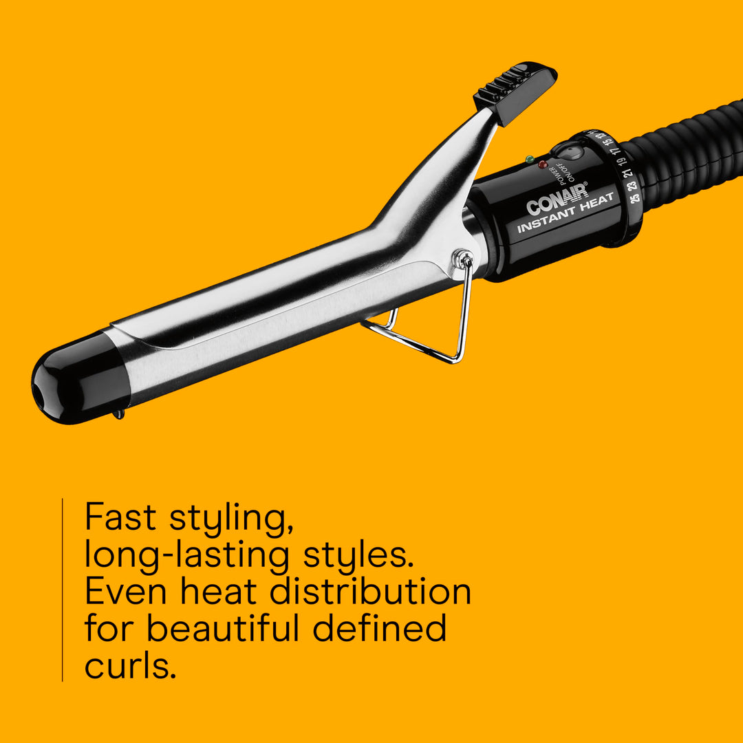 Conair Instant Heat 1-Inch Curling Iron, 1-Inch Barrel Produces Classic Curls, Hair Curler for Short, Medium, and Long Hair, 25 Heat Setting Curling Iron, Black Retail $19.99