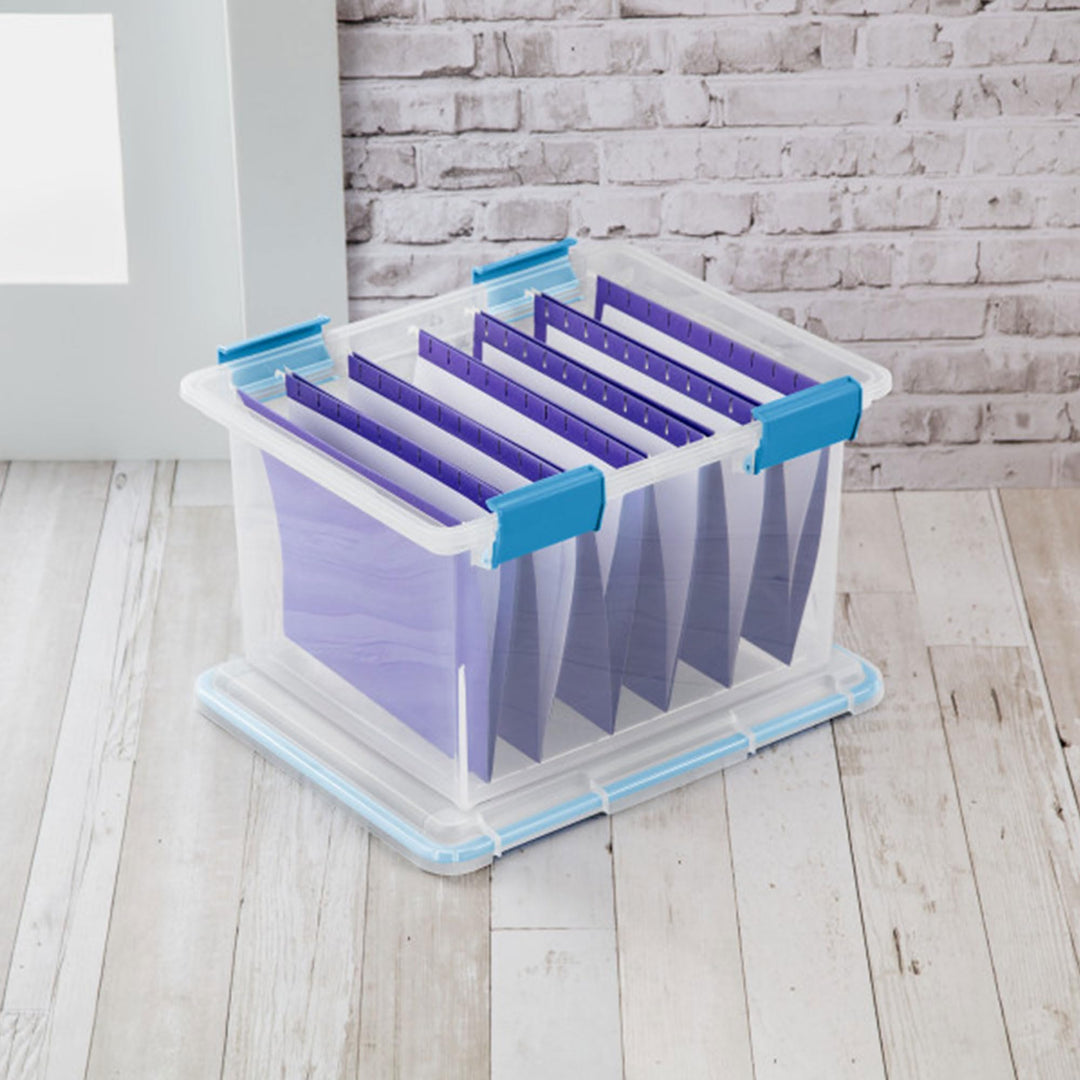 Sterilite 1 Pack Gasket Box, Weather-Resistant Storage Bins with Latching Lids, 32 Quart - Heavy-Duty Organizing Containers for Closet, Bathroom, and Office
