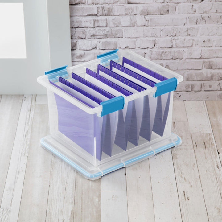 Sterilite 1 Pack Gasket Box, Weather-Resistant Storage Bins with Latching Lids, 32 Quart - Heavy-Duty Organizing Containers for Closet, Bathroom, and Office