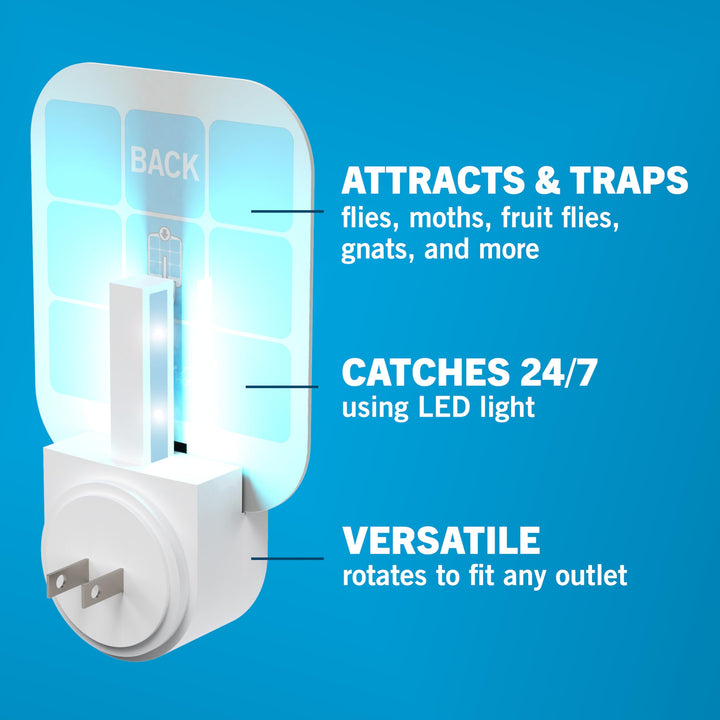 Safer Home Indoor Plug-In Fly Trap - SH502 - Effective Fruit Fly Traps for Indoors, Gnat Traps for House Indoor, 400 Sq Ft Protection - Style: 1 Device + 2 Glue Cards Retail $17.99