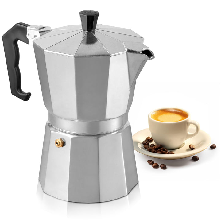 Mixpresso 3 Cup Moka Pot Cuban Coffee Maker, Moka Pot for Gas, Electric Stove Top, Classic Italian Coffee Maker, Stovetop Espresso Maker, Camping Pot Makes 3 Espresso Cup 5 Oz