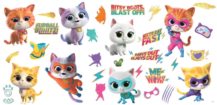 RoomMates RMK5541SCS Disney Junior SuperKitties Peel and Stick Wall Decals Retail $16.99