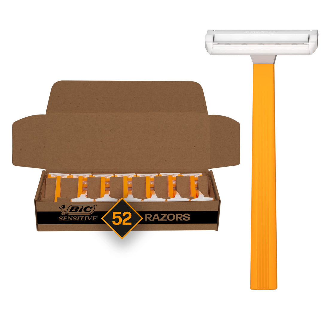 BIC Sensitive Disposable Razors for Men, Long-Lasting 1 Blade Razors for Sensitive Skin, 52 Count Shaving Razors Retail $17.99