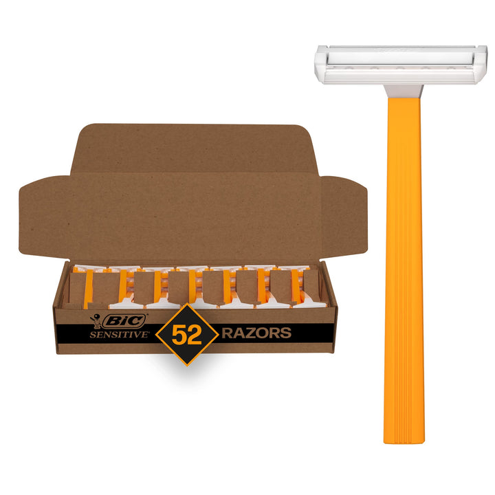 BIC Sensitive Disposable Razors for Men, Long-Lasting 1 Blade Razors for Sensitive Skin, 52 Count Shaving Razors Retail $17.99