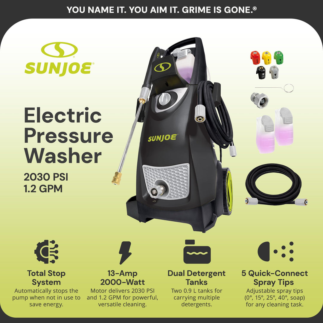 Sun Joe Electric Pressure Power Washer, Heavy-Duty 2500 Max PSI (2030 PSI PWMA Rated) - Portable Cleaning and Washing Machine System for Home, Autos, Patios, Decks, & Sidewalks, SPX3000 Retail $209.00