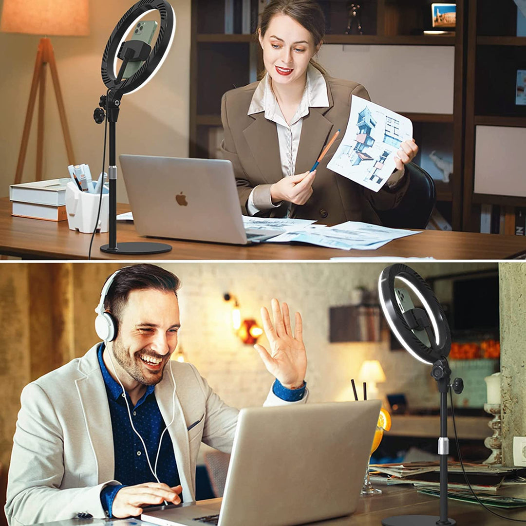Generic Selfie Series 10" LED Ring Light with Stand, USB Cable, Constant Illumination, Adjustable Brightness & Color Temperature Retail $14.99