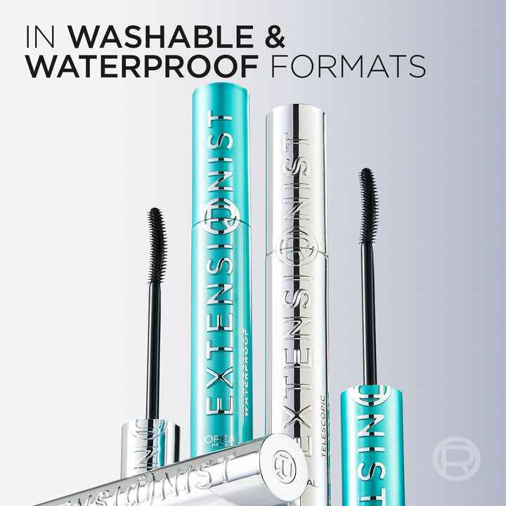 L'Oreal Paris Extensionist Mascara, Lengthening, Volumizing, and Curling Formula For a Lash Extension Eye Makeup Look, Washable Blackest Black Retail $15.99