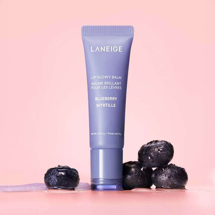 LANEIGE Lip Glowy Balm, Blueberry: Sheer Tinted Lip Moisturizer with Shea Butter, for Hydrating Shine & Soft Lips