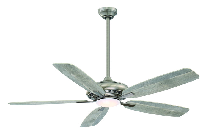 Baskinville 52-Inch Integrated LED Ceiling Fan with Light and Remote - Pewter with 5 Coastal Driftwood Blades by Minka Ceiling Fan Co. Retail $130.00