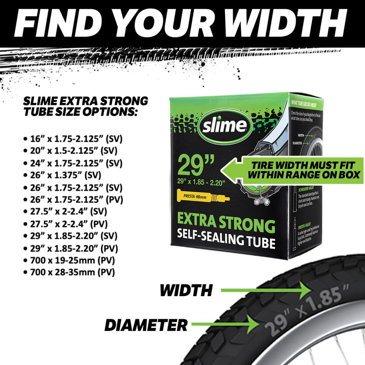 Slime Extra Stong Self-Sealing Tube 27.5" x 1.75-2.3" Schrader