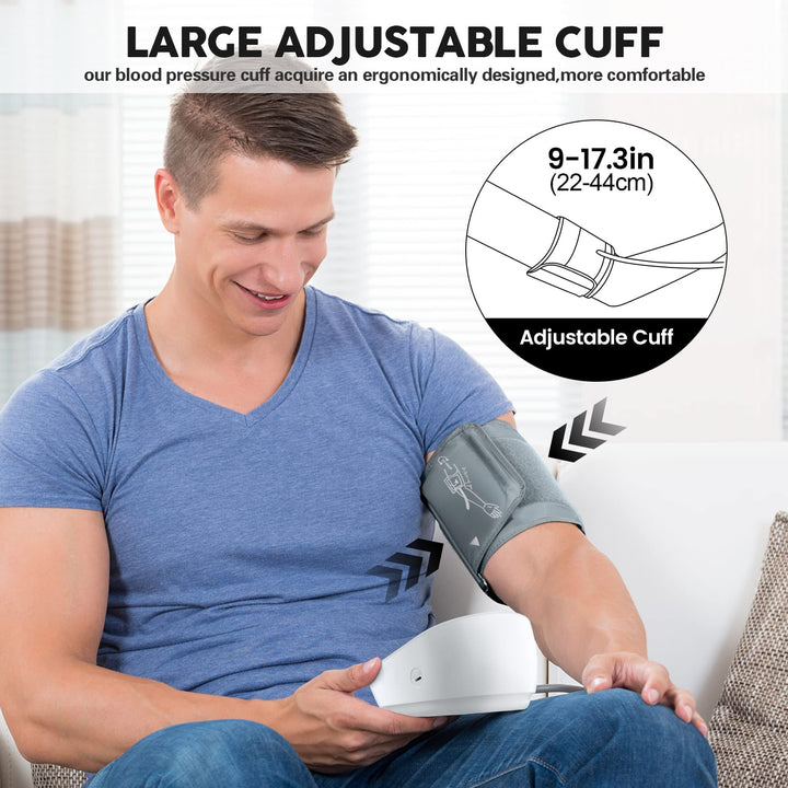 Blood Pressure Monitors, Bp Monitor - Blood Pressure Machine Large Cuff Blood Pressure Monitor Upper Arm Cuff 8.7''-17.3'', Large Screen, 2 Users Total 198 Memories