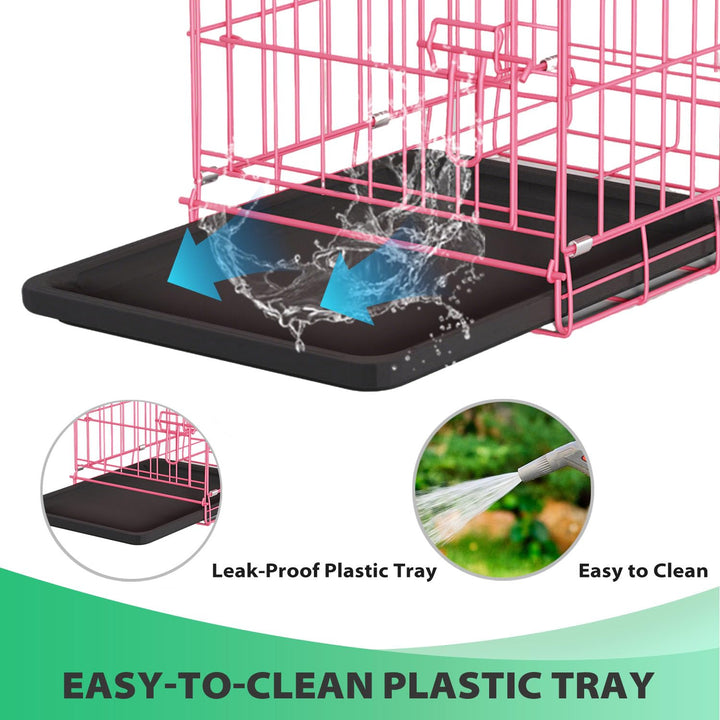 BestPet | Dog Crate | 18" | Pink | Foldable Metal Kennel with Single Doors, Secure Slide-Bolt Latches, Leakproof Tray | Portable Dog Cage for Small Breeds | for Travel, Indoor & Outdoor Use Retail $31.99