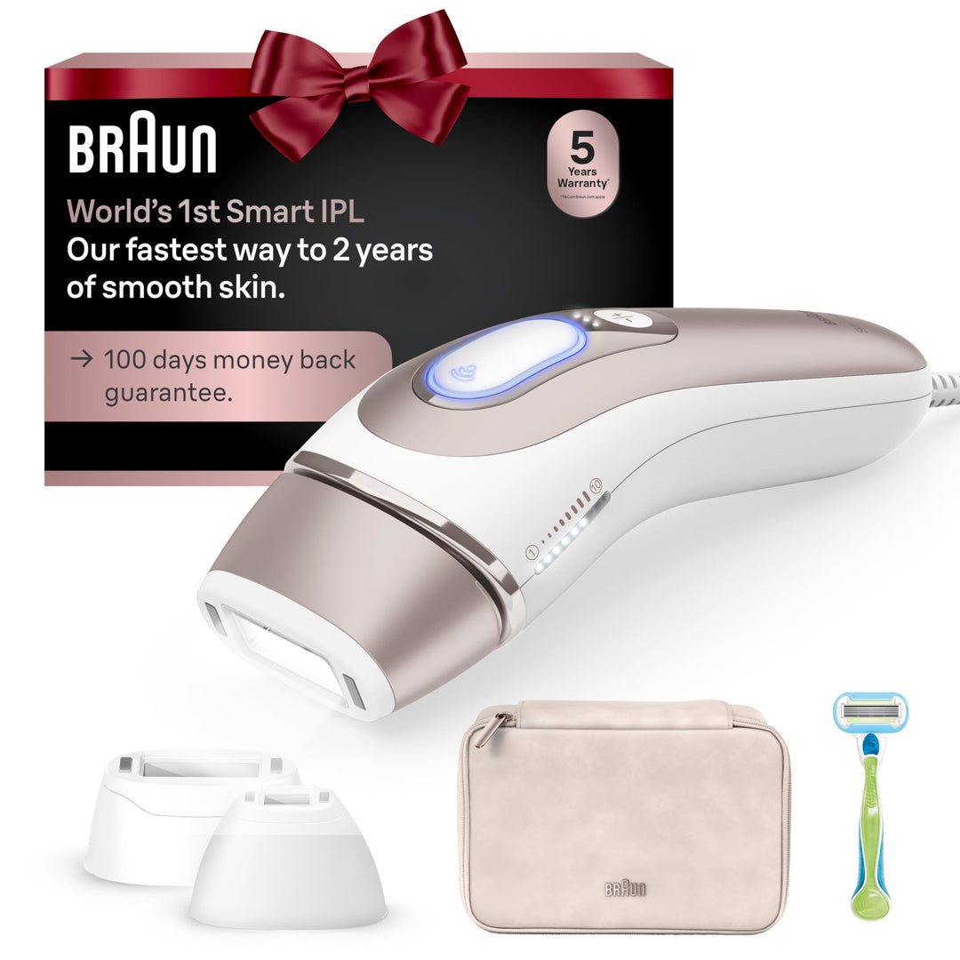 Braun Smart IPL, Skin iÃ‚Â·Expert Pro 7: at Home Laser Hair Removal, Permanent Visible Hair Reduction, Vanity Case, Venus Razor, 3 Smart Heads, IPL7243