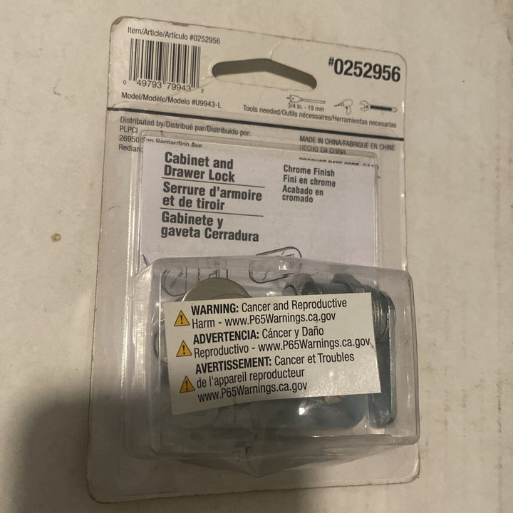 Gatehouse 7/8-in Chrome Die-Cast Drawer and Cabinet Lock