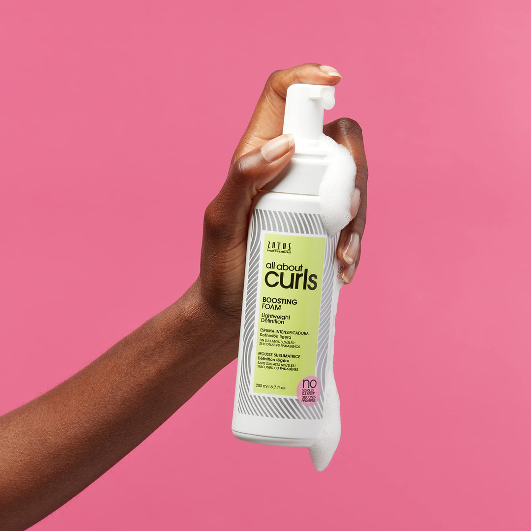 All About Curls Boosting Foam | Lightweight Definition Hold | Curly Hair Products | Volumizing Extra Fullness & Body | All Curly Hair Types | Vegan & Cruelty Free | Sulfate Free | 6.7 Fl Oz