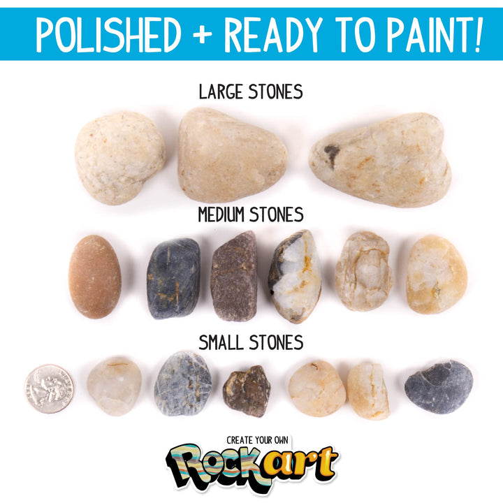 Made By Me Rock Art Kit, Rock Painting Arts and Crafts Kit, Includes 3 Pounds of Rocks and 12 Paints, Great Summer Activity or Birthday Party Fun, Perfect Outside Craft Idea for Kids Ages 6, 7, 8, 9 Retail $12.99