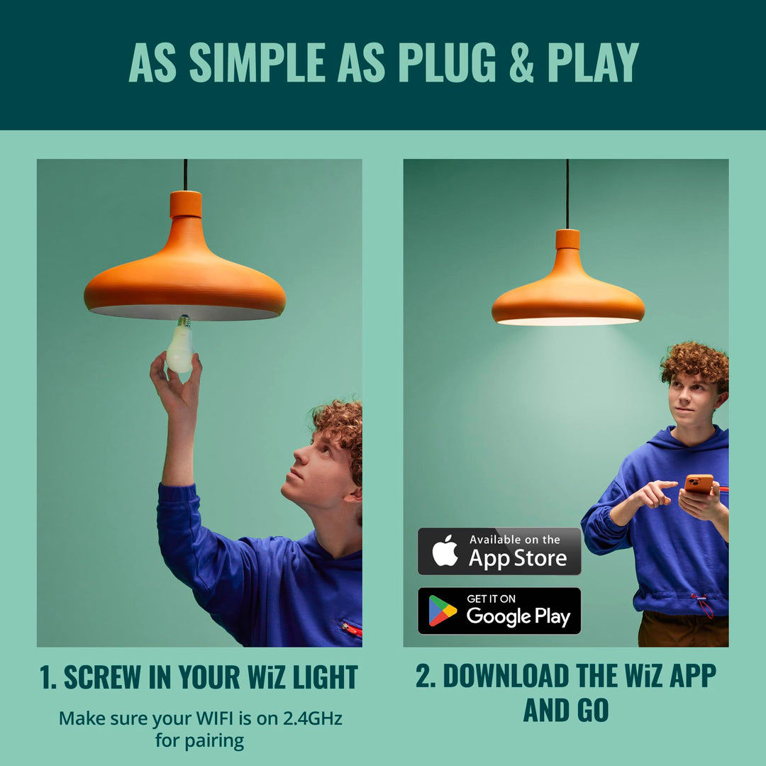 WiZ Connected 60W G25 Tunable White Filament Smart Light Bulbs - E26 LED Bulb - Control with Voice or App + Activate with Motion - Matter Compatible - 1 Pack Retail $15.39