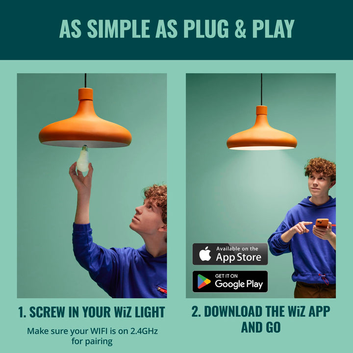 WiZ Connected 60W G25 Tunable White Filament Smart Light Bulbs - E26 LED Bulb - Control with Voice or App + Activate with Motion - Matter Compatible - 1 Pack Retail $15.39