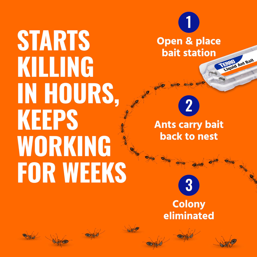 TERRO Ant Killer Bait Stations T300B - Liquid Bait to Eliminate Ants - Bait System - 12 Count Stations for Effective Indoor Ant Control Retail $12.99