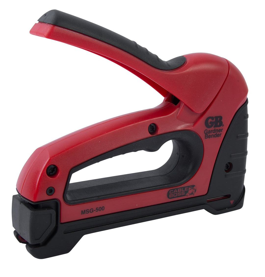 Gardner Bender MSG-501 Heavy-Duty Cable Boss Staple Gun, Professional Grade, Secures (NM) Coax, & Low-Volt Cable, Red