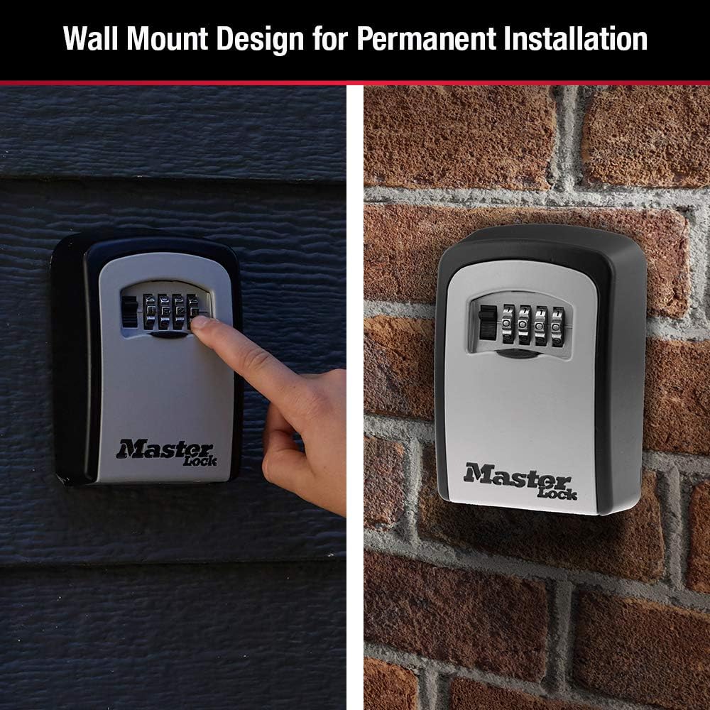 Master Lock Set Your Own combination Wall Mount Lock Box, 5 Key capacity, Black 5401EC Retail $39.99