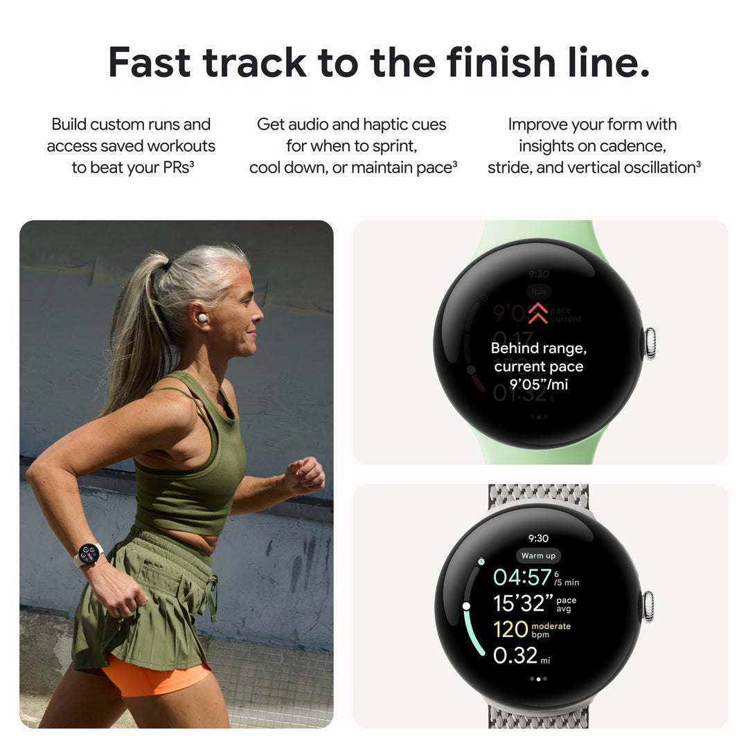 Google Pixel Watch 3 (41mm) 2024 Model - Android Smartwatch, Heart Rate Tracking, Fitbit Advanced Running, Fitness Insights, 24-Hour Battery - Champagne Gold Aluminum Case - Hazel Band - Wi-Fi