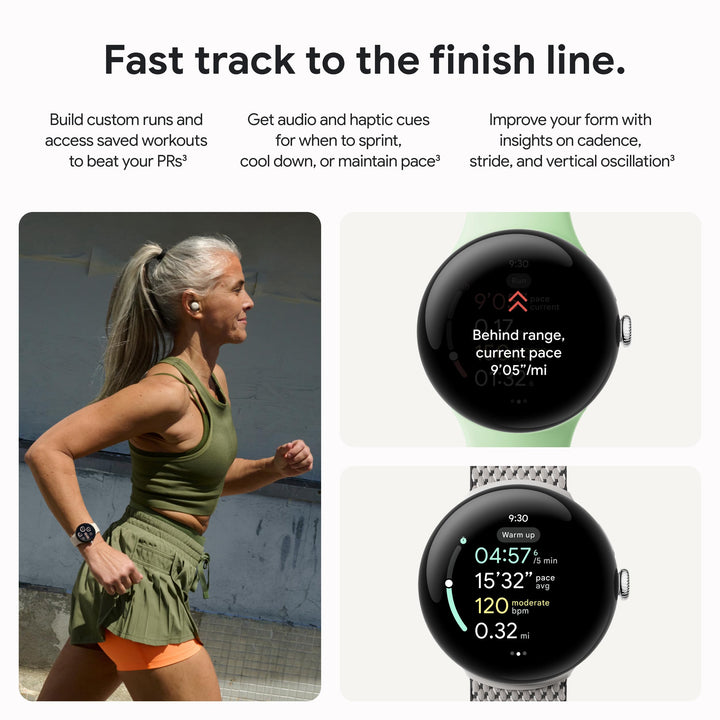 Google Pixel Watch 3 (41mm) 2024 Model - Android Smartwatch, Heart Rate Tracking, Fitbit Advanced Running, Fitness Insights, 24-Hour Battery - Champagne Gold Aluminum Case - Hazel Band - Wi-Fi
