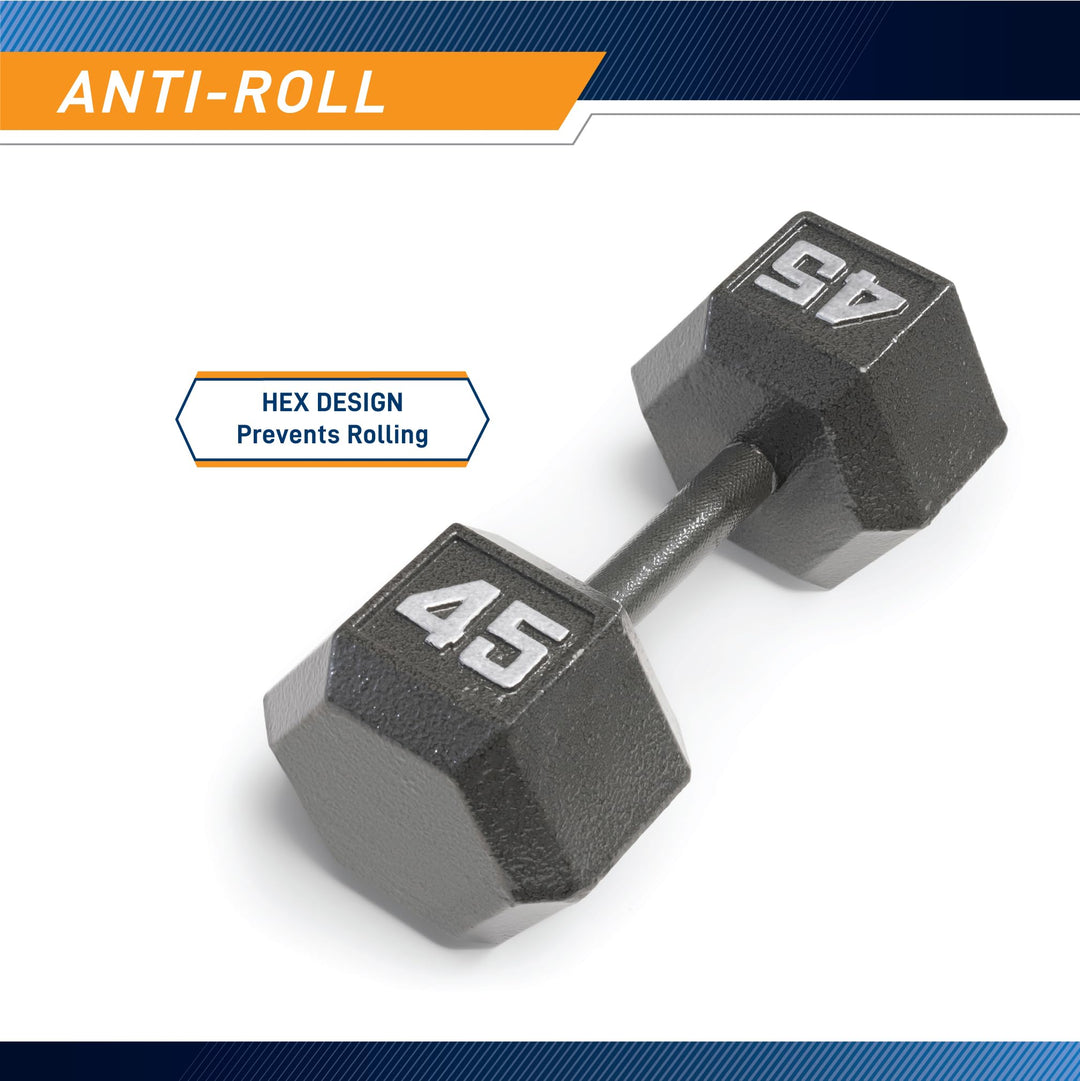 Marcy 45lb Cast Iron Hex Dumbbell, Single, IV-2045, Black Retail $89.99