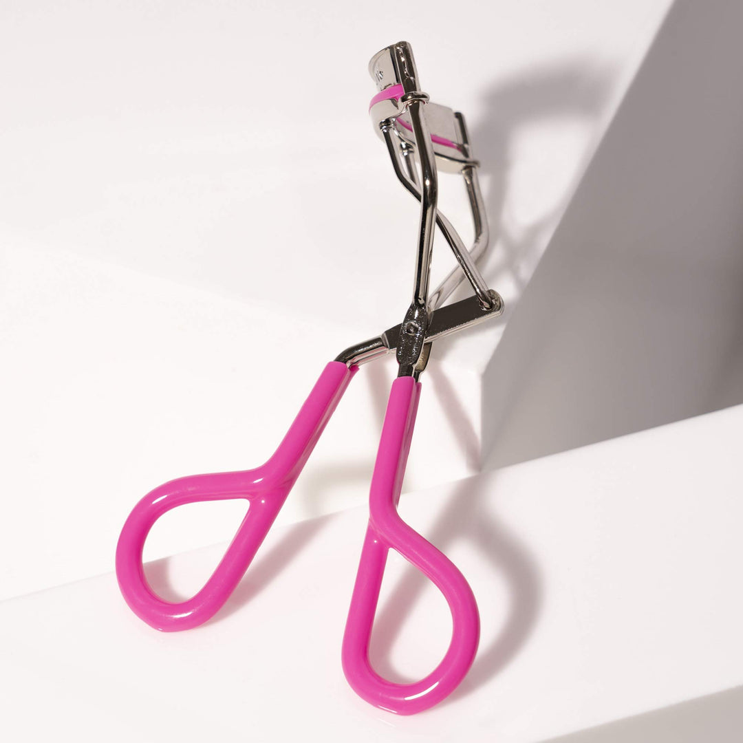 Tweezerman Neon Pink Comfort Grip Eyelash Curler - Makeup Eyelash Tool for All Eye Shapes
