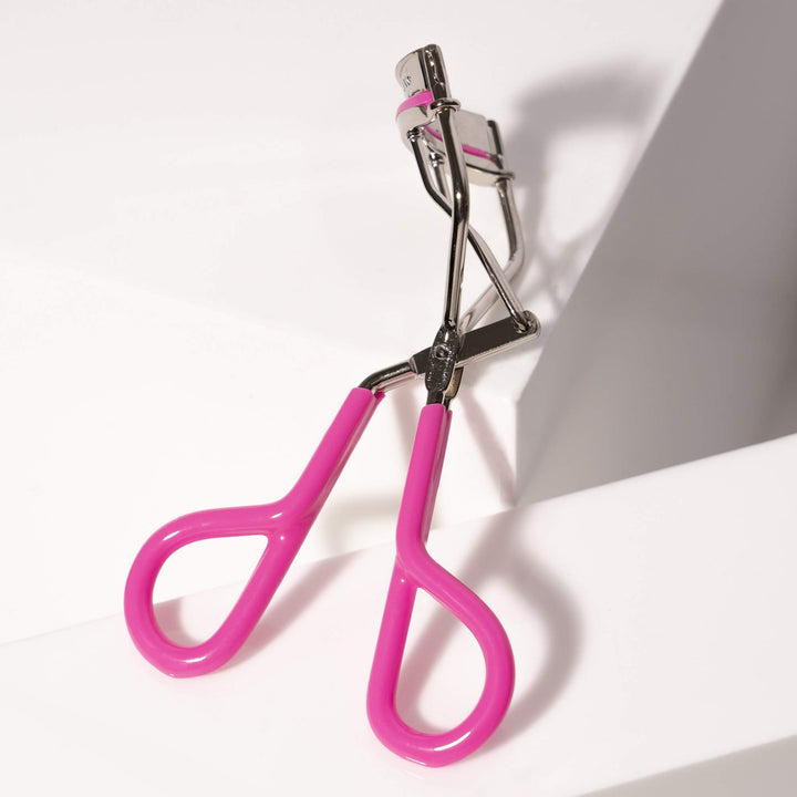 Tweezerman Neon Pink Comfort Grip Eyelash Curler - Makeup Eyelash Tool for All Eye Shapes
