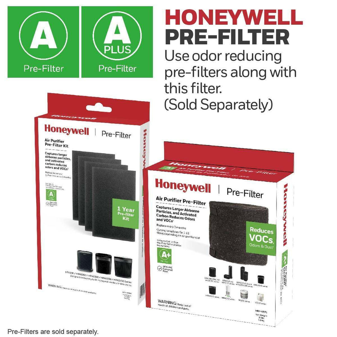 Honeywell HEPA Air Purifier Filter R, 1-Pack for HPA 100/200/300, 3000 and 5000 Series - Airborne Allergen Air Filter Replacement Targets Wildfire/Smoke, Pollen, Pet Dander, and Dust