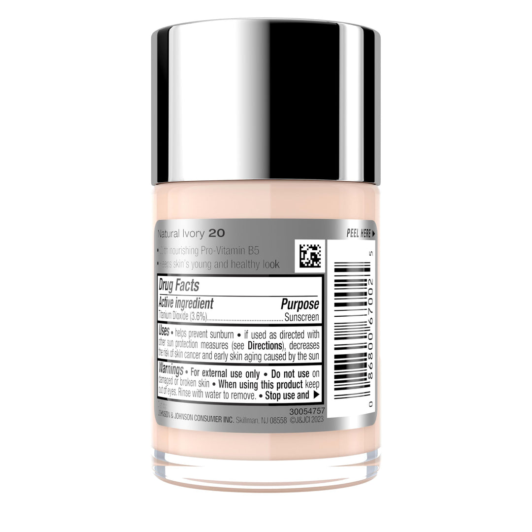 Neutrogena Healthy Skin Liquid Foundation Makeup with Broad Spectrum SPF 20 Sunscreen, Lightweight, Medium Coverage Makeup with Sunscreen and Pro-Vitamin B5, Natural Ivory 20, 1 fl. oz Retail $19.79
