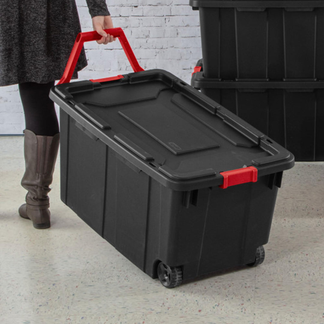 Sterilite Tote IND Wheeled Black 40GA 14699002 Retail $67.45