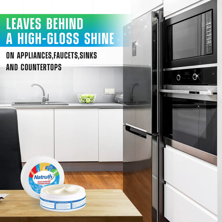 NATRUTH Cooktop and Stove Top Cleaner Kit - Glass Cook Top Cleaner and Polish 11 oz.Kitchen Cleaning Paste with Sponge