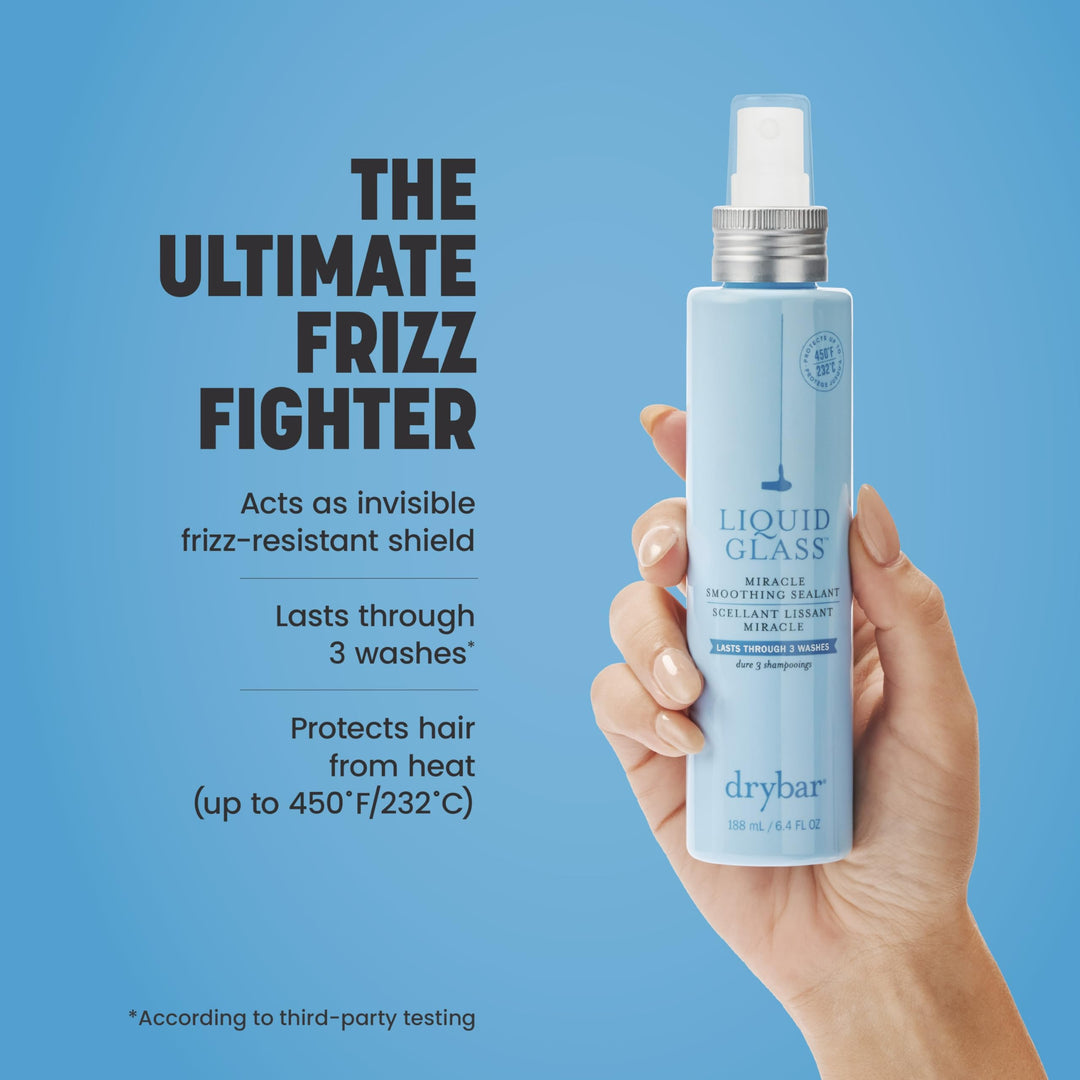 Drybar Liquid Glass Miracle Smoothing Sealant for Fine-Medium Hair - Travel Size | Heat Protectant for Hair, Lasts through 3 Washes for Long-Lasting Frizz Resistance and High-Shine Finish