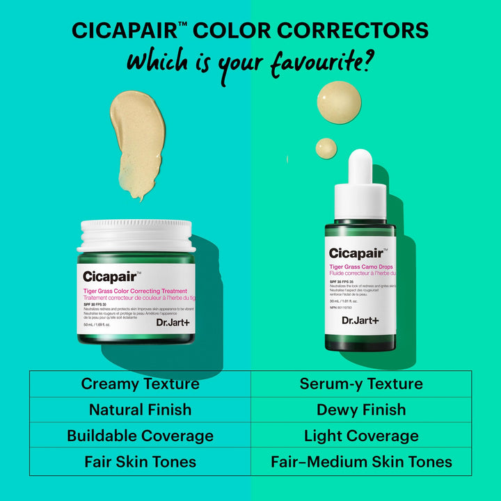 Dr.Jart+ Cicapair Tiger Grass Camo Drops Tinted Serum SPF 35 with Centella Asiatica | Skin Tint | Korean Skin Care Makeup Hybrid, 1.01 Fl Oz