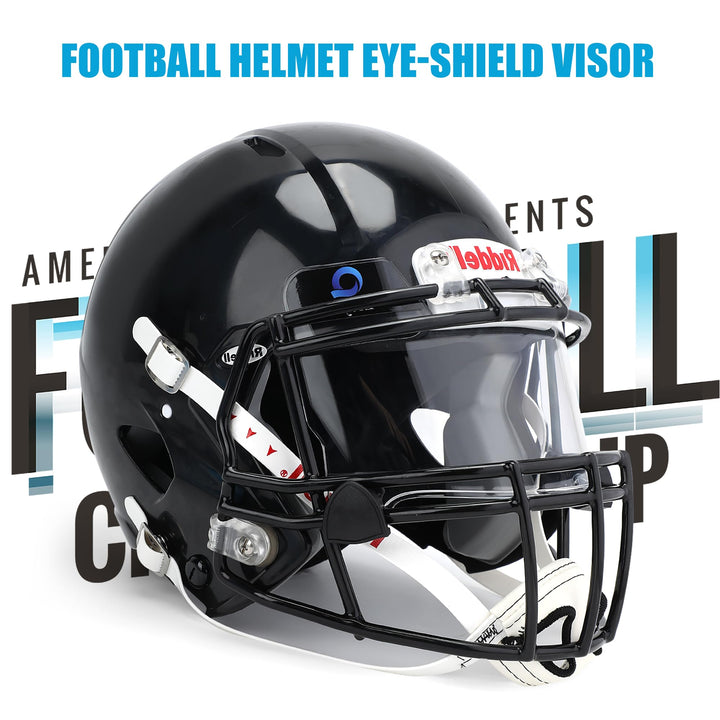 KUBQLIG Clear Football Helmet Visor Shield - Anti-Scratch Shatterproof Lens for Youth/Adult Football & Lacrosse Helmets | Universal Fit Protective Face Shield with Quick-Release Clips
