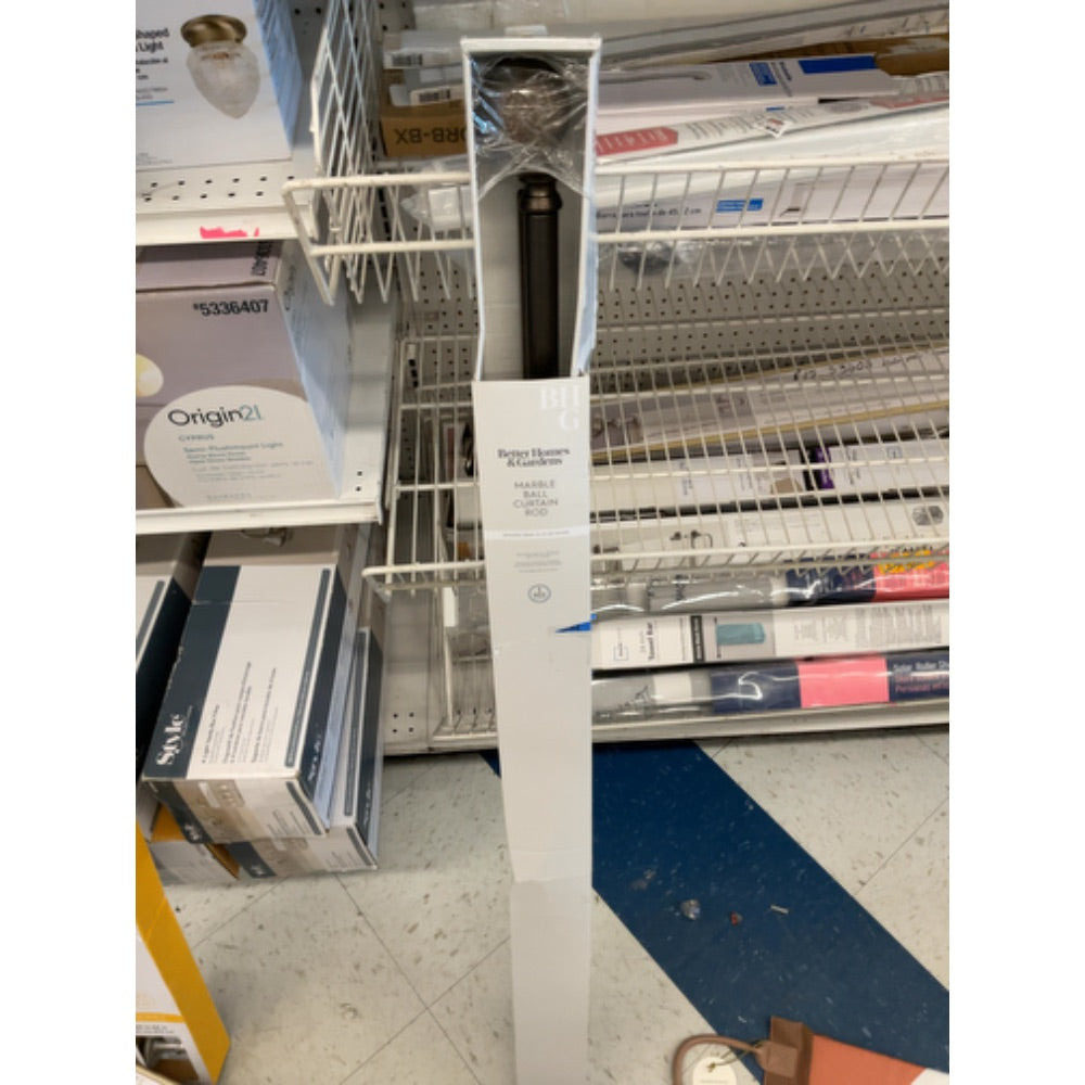 Better Homes & Gardens 1  Oil-Rubbed Bronze Brown Marble Single Curtain Rod 42-120