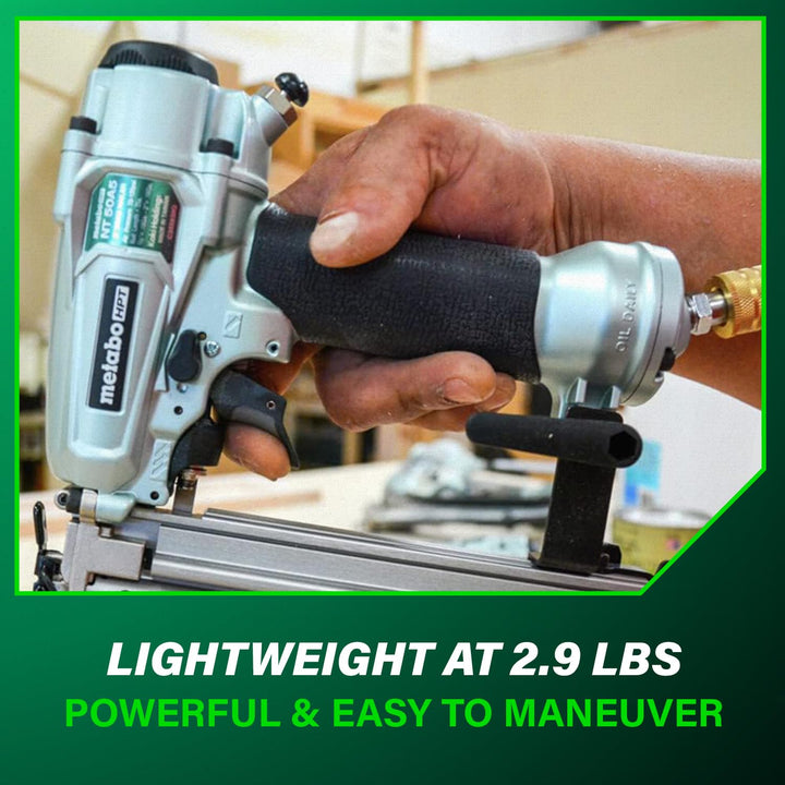 Metabo HPT Pro Brad Nailer, Pro-Preferred Pneumatic Finish Power Nailer for Trim Work, Furniture Building, Lightweight and Durable with Aluminum Magazine, 18 Gauge, 5/8" to 2" Brad Nails, NT50A5 Retail $159.00