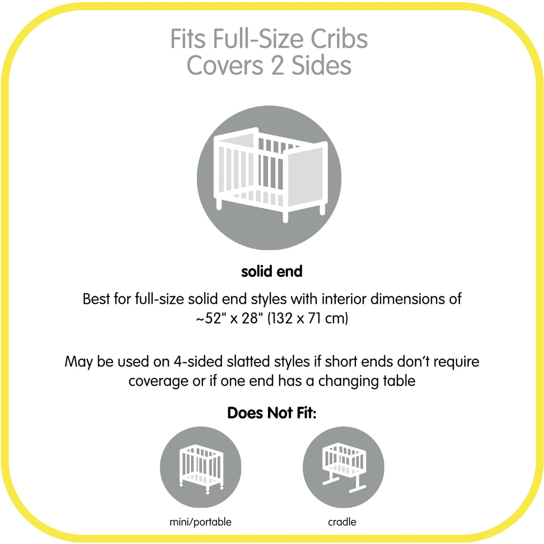 Halo Breathable Mesh Liner for Full-Size Cribs, Classic 3mm Mesh, White (Size 2FS Covers 2 Sides) Retail $37.99