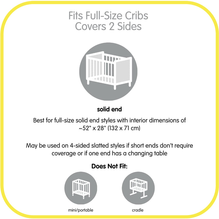 Halo Breathable Mesh Liner for Full-Size Cribs, Classic 3mm Mesh, White (Size 2FS Covers 2 Sides) Retail $37.99
