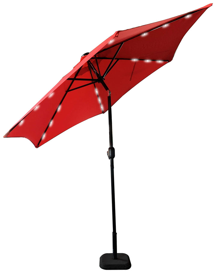 Leigh Country 9-Foot Solar LED Patio Umbrella, Red, Outdoor Lighted Shade for Porch/Deck Retail $35.10