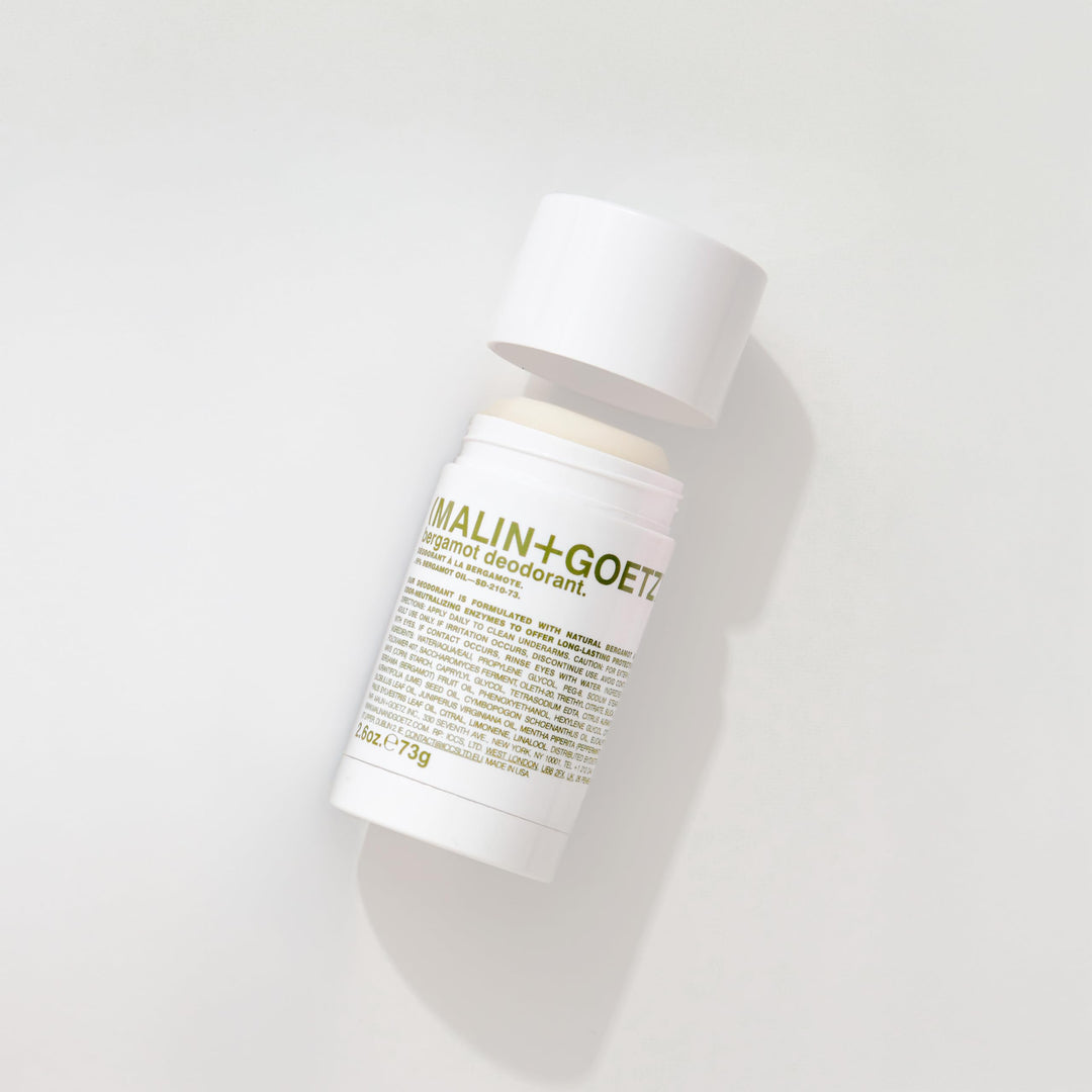 MALIN+GOETZ Bergamot Deodorant, natural effective odor & sweat defense, for all skin types, clear color, no residue/stains, free of aluminum, alcohol, baking soda, parabens, cruelty free 2.6 Fl Oz