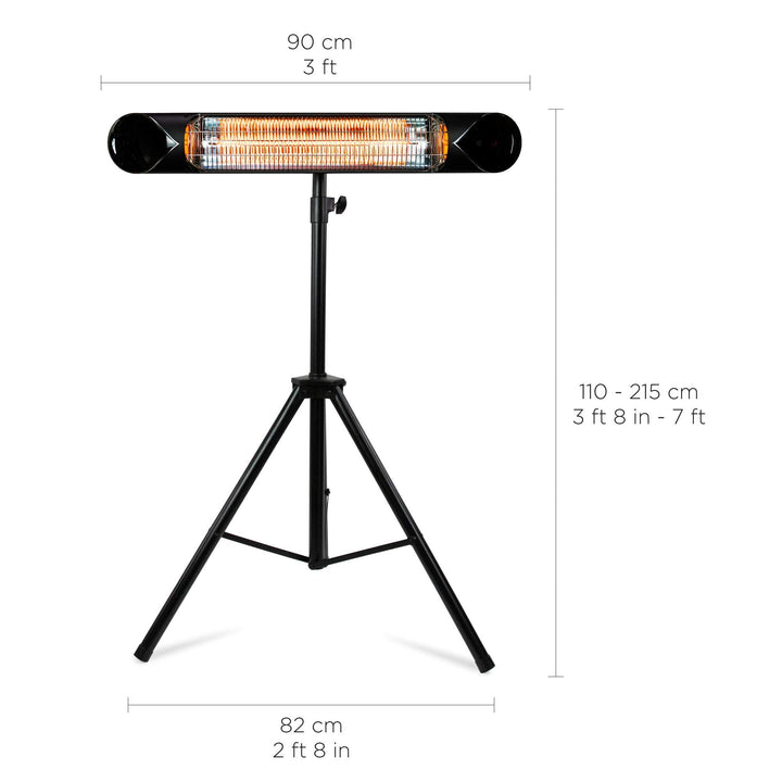 Briza Infrared Electric Patio Heater - Indoor/Outdoor Heater - Portable Wall/Garage Heater - 1500W - use with Stand - Mount to Ceiling/Wall)  No remote included Retail $180.00
